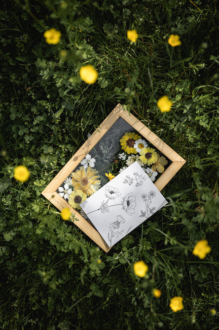 Eine Karte voller Blumen